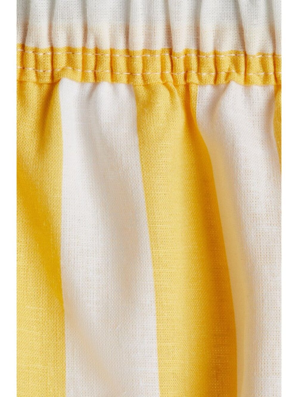 H&M Linen Rayon Blend Striped Pull On Shorts Yellow White Small Coastal Preppy - Picture 2 of 7
